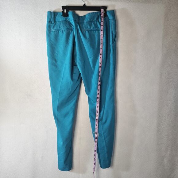 BANANA REPUBLIC Sz 6 Turquoise Teal Ankle Pant Trouser Zip Up Straight Leg - Picture 2 of 7